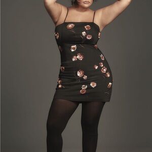 Anthropologie The Brynne 3D Spaghetti-Strap Dress by Maeve